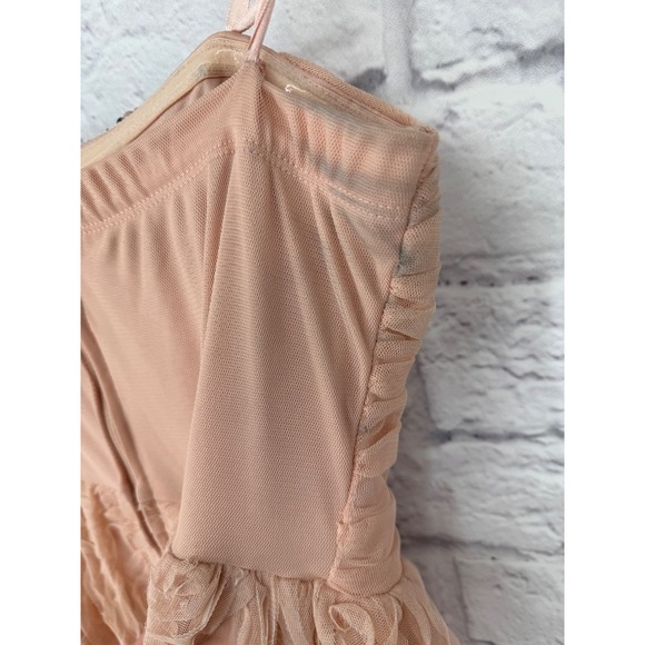 Trixxi Blush Pink Rosette Maxi Dress Rhinestone Sweetheart Formal Prom Size 9 - Picture 7 of 13